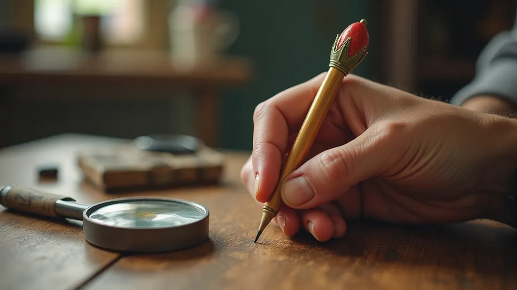 Searching for vintage pencil erasers at an antique store