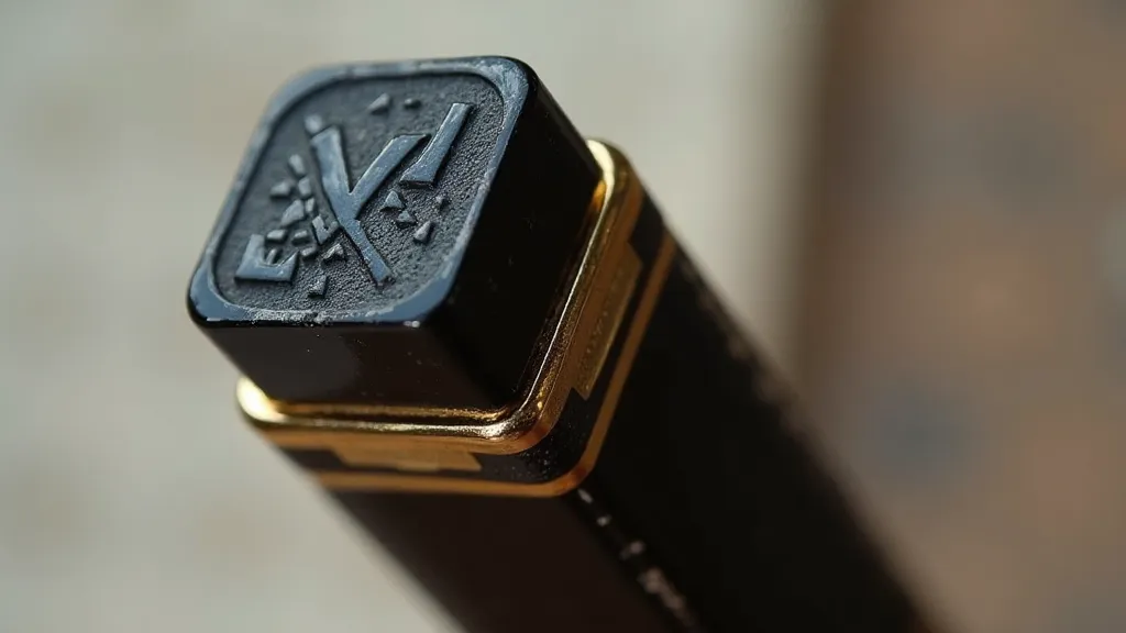 Black and gold Art Deco pencil eraser