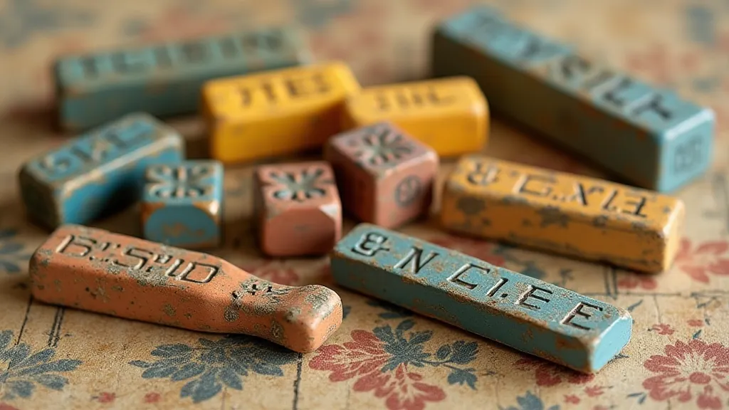 A variety of Art Deco erasers together