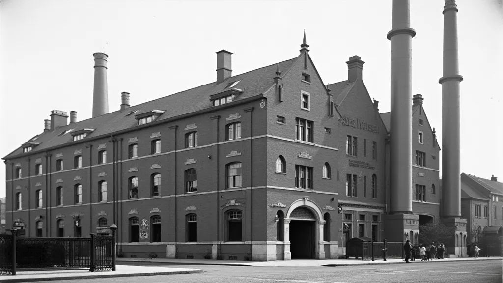 An old photograph of the Blick & Diehl factory building in Newark, New Jersey
