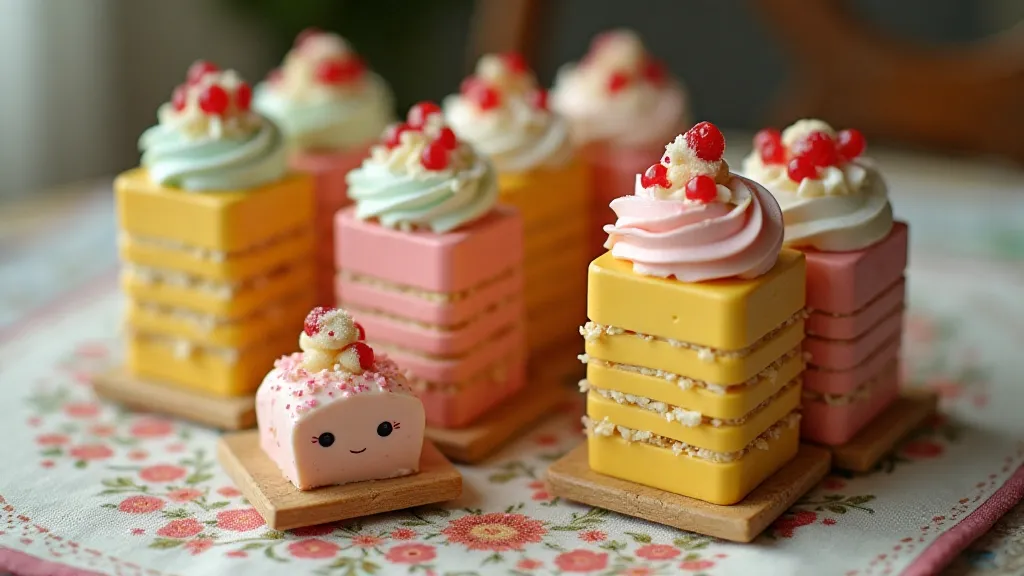 Vintage Japanese cake erasers stacked on a table