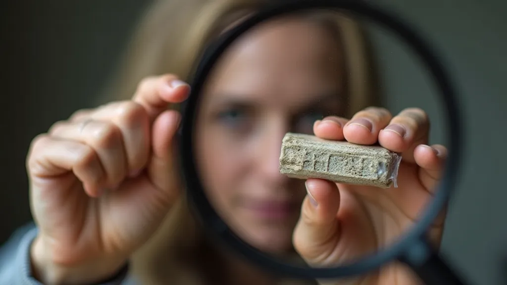 Collector examining a vintage eraser