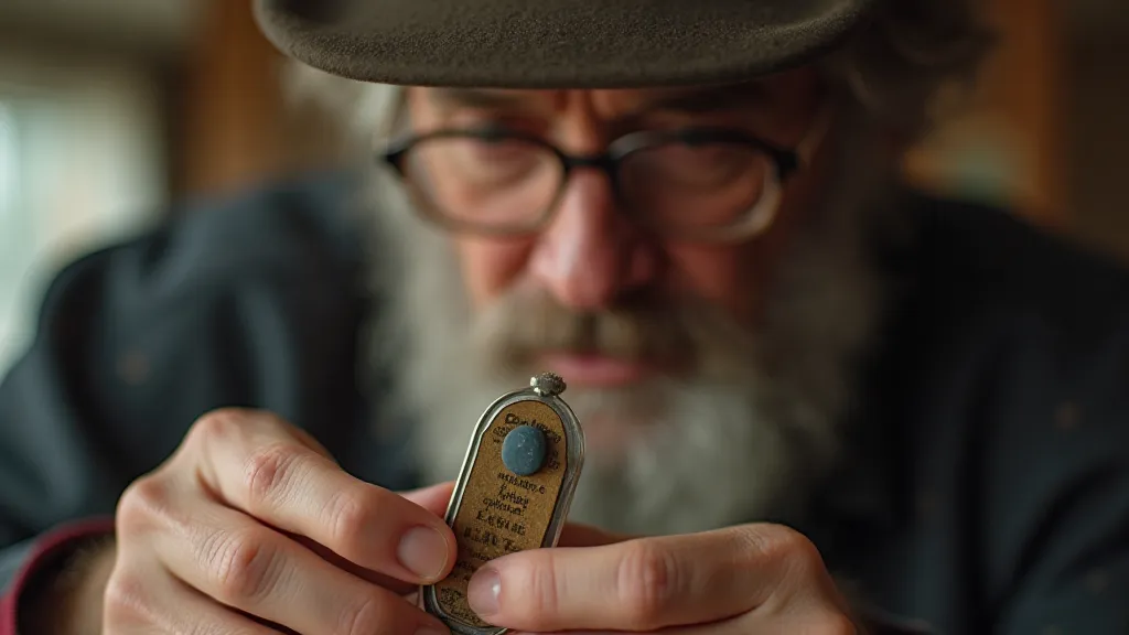 Collector examining eraser