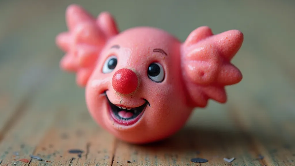 Vintage pink rubber clown eraser