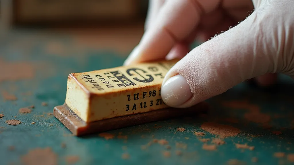 Hand in glove examining eraser