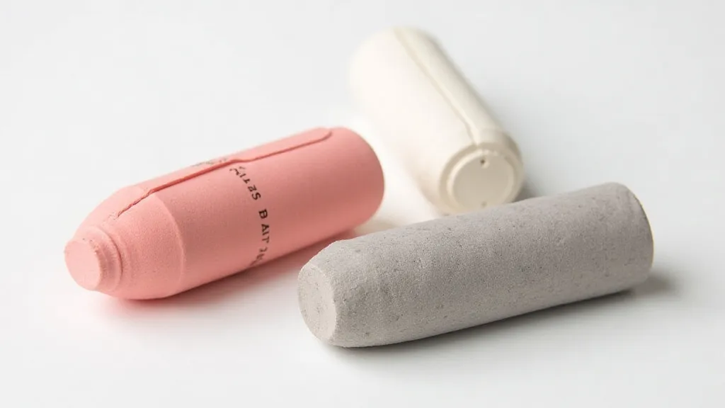 Vintage erasers demonstrating different material compositions
