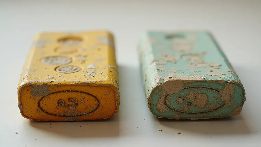 Comparison of vintage eraser and reproduction